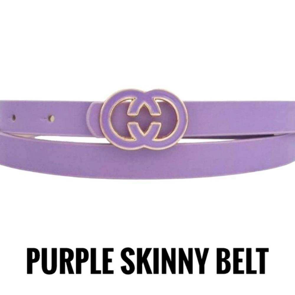 C Inspired Purple Skinny Belt